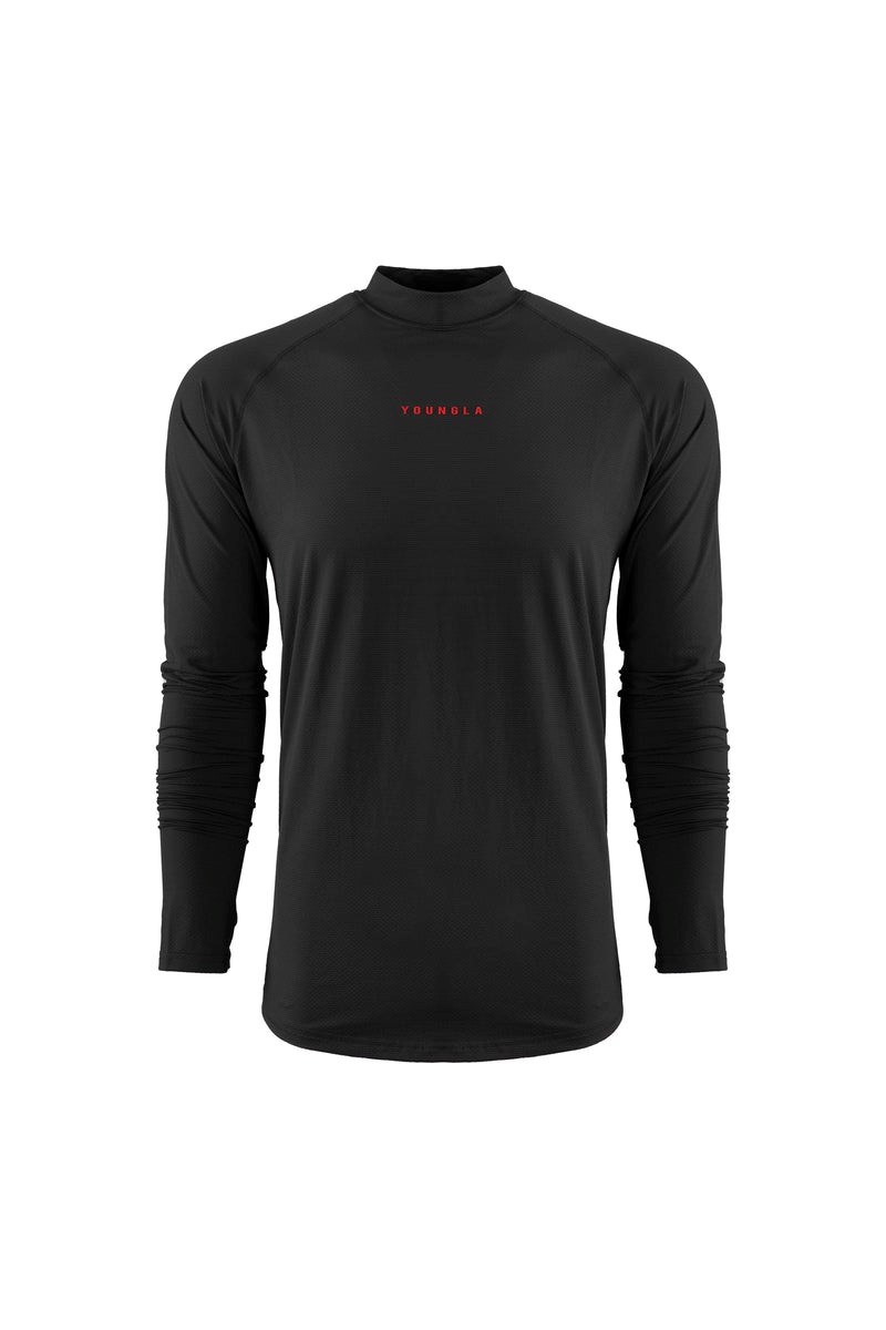 YoungLA 808 High Neck Compression Shirt Czarne | 285-JEHNKZ