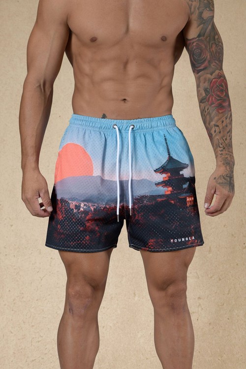 YoungLA 135 House Party Shorts Japanese Sunrise | 193-BGFXDH