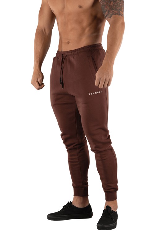 YoungLA 213 Elite Joggers Brązowe | 684-KLYGOI