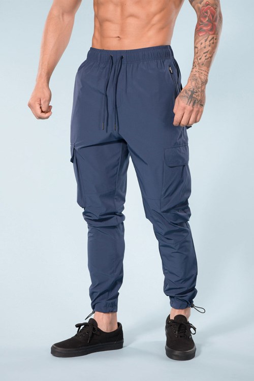 YoungLA 218 Travel Cargo Joggers Granatowe | 594-DCSLPQ