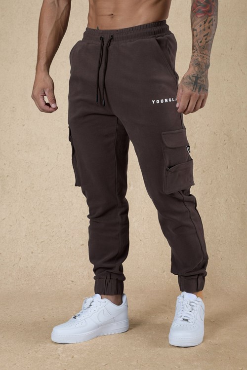 YoungLA 240 Cloud Rambo Joggers Czekolada | 501-BTRMHN