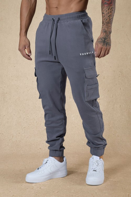 YoungLA 240 Cloud Rambo Joggers Szare | 284-QUGLYJ