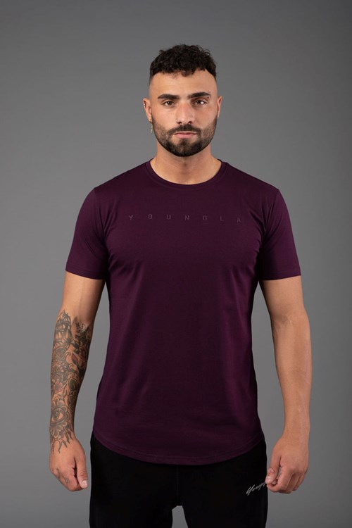 YoungLA 459 Monochrome Fitted Tees Plum | 520-JVCFLI