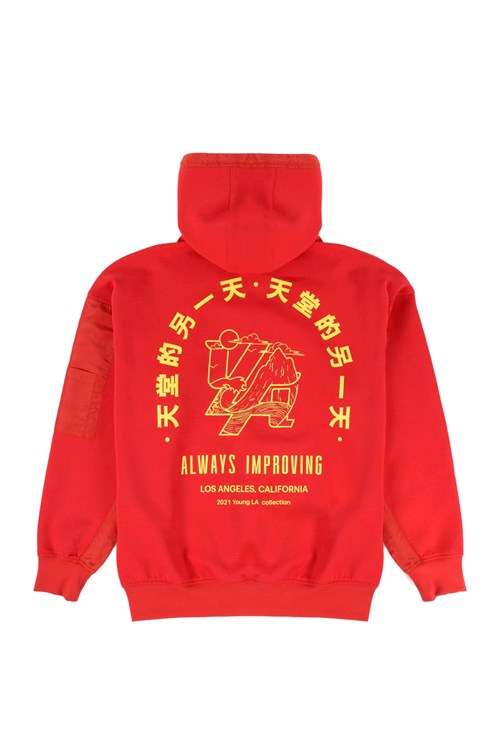 YoungLA 521 Goat Hoodies Czerwone | 059-XOQZVP